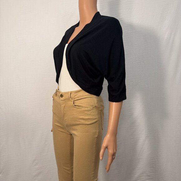 Loft Ann Taylor Petites Women’s Petite Large Cropped Half Sleeve Cardigan - Picture 4 of 9